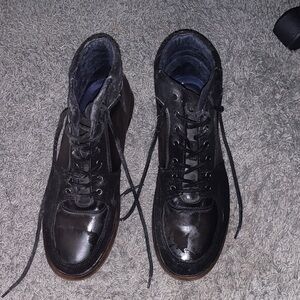 Men's Arkbird Black Leather Lace-Up Boots